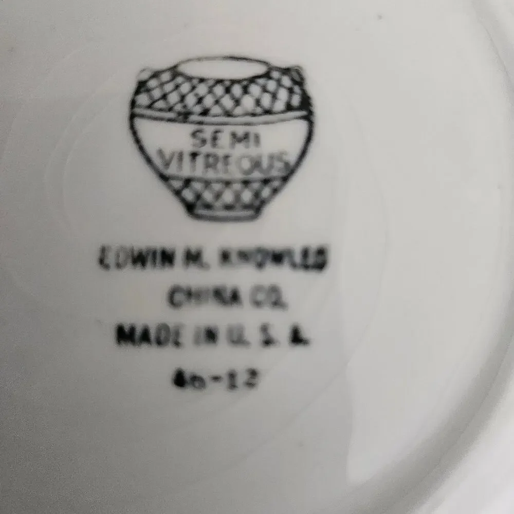 Edwin M Knowles Floral Bread Plates Set of 2 Gold Trim Vintage